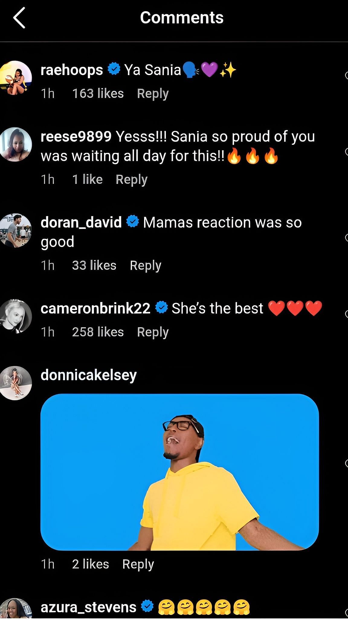 Comments on the post.